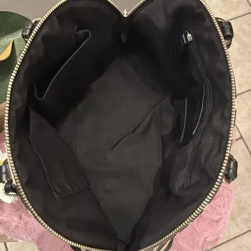 Coach  PEYTON DOME ZEBRA PRINT SATCHEL PURSE BAG LEATHER BLACK&TAN