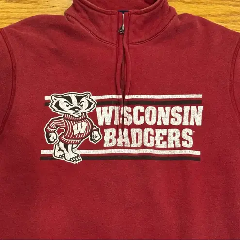 Gear for Sports Retro Wisconsin Badgers Red Quarter Zip Sweatshirt Relax Fit S Collegiate Bucky