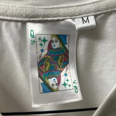 Queen of Sparkles Sequin Game Day Tee | Tailgate Party College Bar Medium White