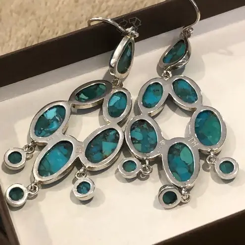 Silpada Turquoise Sterling Silver Chandelier Vieques Drop Dangle Earrings W3289