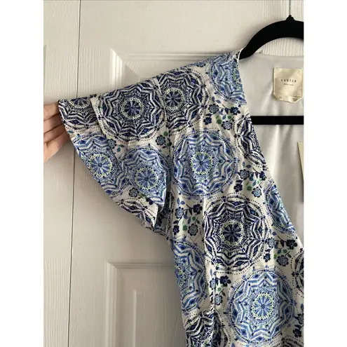 Harper Heritage Women's Ivory Wrap Dress Blue Paisley Medium NEW Francescas Fem