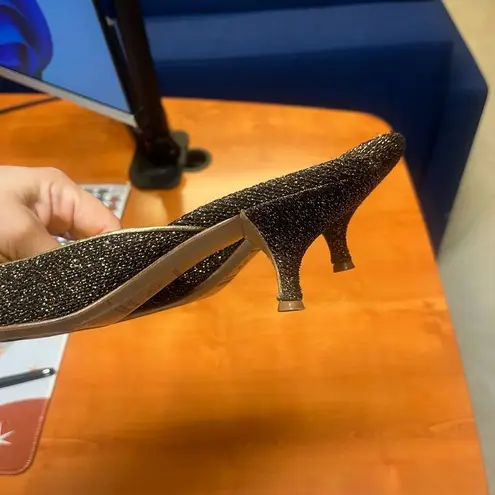 Miu Miu Embellished Woven Metallic Mules – Vintage Designer Heels Size 38.5