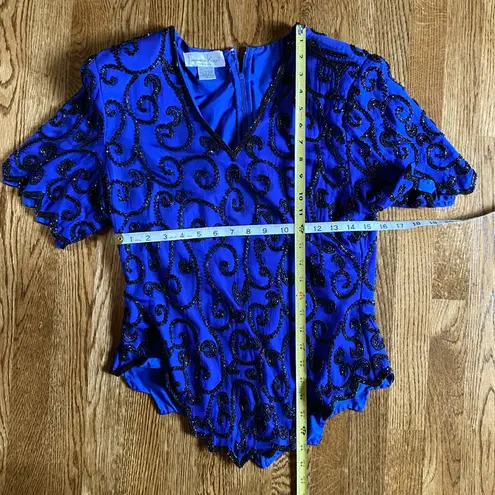 Cobalt Royal Blue Silk Short Sleeve V