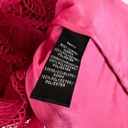 Monique Lhuillier Floral Guipure Lace Sheath Dress in Pink Size 2