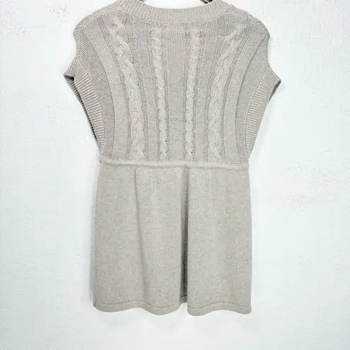 Mossimo Babydoll Cable Knit Sweater Dress Tunic L Earthy Neutral Soft Academia Tan Size L