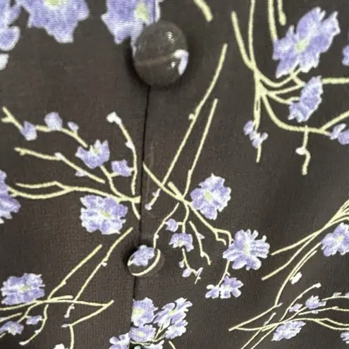 143 Story By Line Up Sz M Floral Maxi Brown Lavendor Front Slit Dress