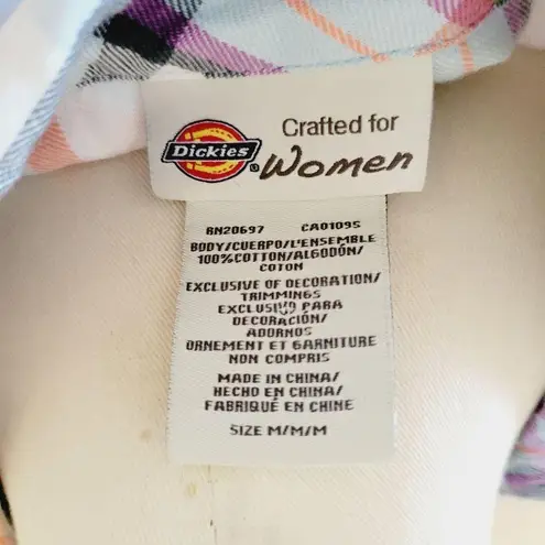 Dickies plaid woven button down size medium