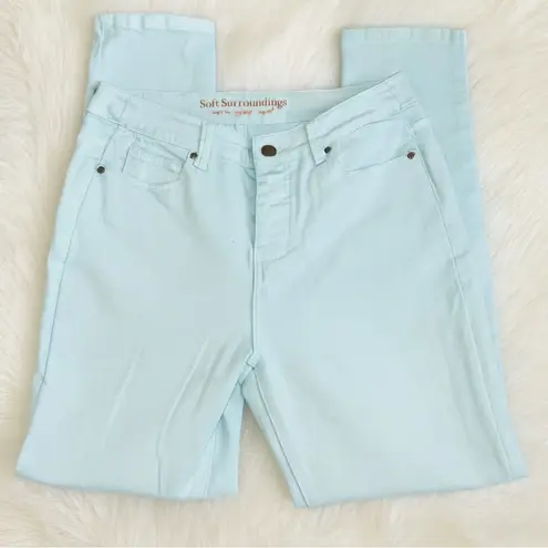 Soft Surroundings NEW Womens 98% Cotton Blue High Rise Stretch Jean sz 10 Beachy