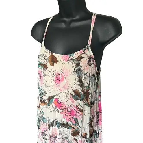 Plenty by Tracy Reese Floral Maxi Dress Sz XS Pink White Boho Gypsy Flowy Sheer