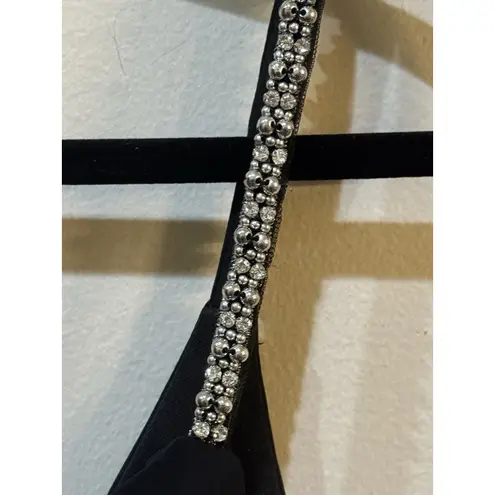 XScape Black Beaded Straps Mesh Inset Gown Size 10 $258 5298X