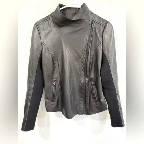 Trouve Black Drape Front Leather Moto Jacket XS EUC Lightweight