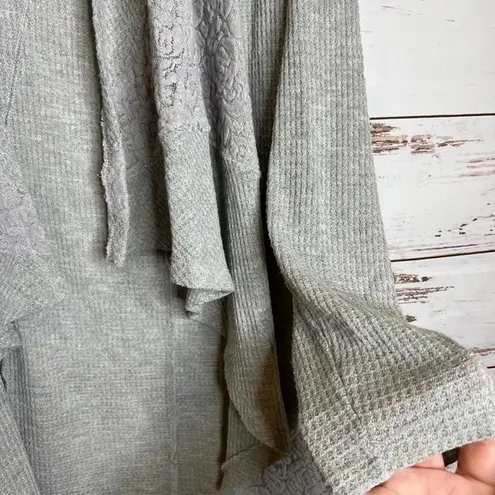 rxb Gray Open Front Cardigan Draped Lace Detail Lightweight Size L Size L