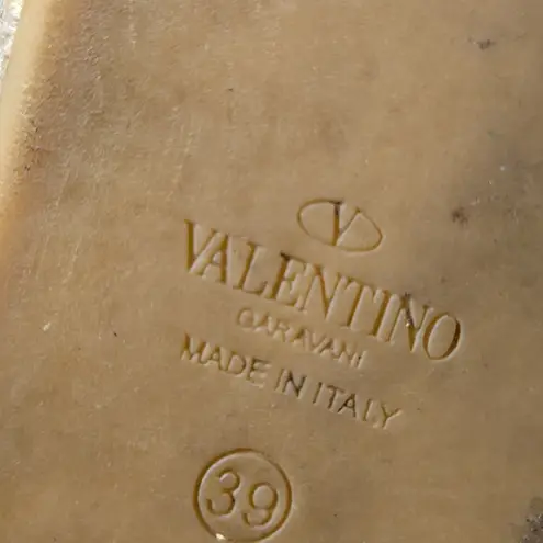 Valentino Garavani Black rockstud leather ballerina flat espadrilles Size 39