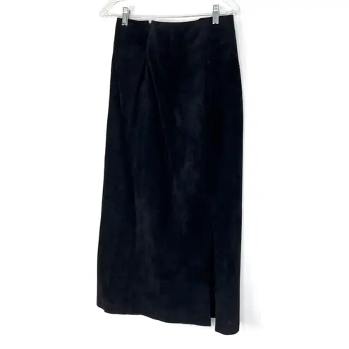 Kate Hill Black suede column skirt size 4 69d