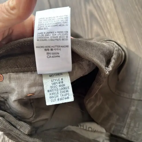 Mother the Looker Hopscotch Ankle Fray in green Women's Size 30 high waisted