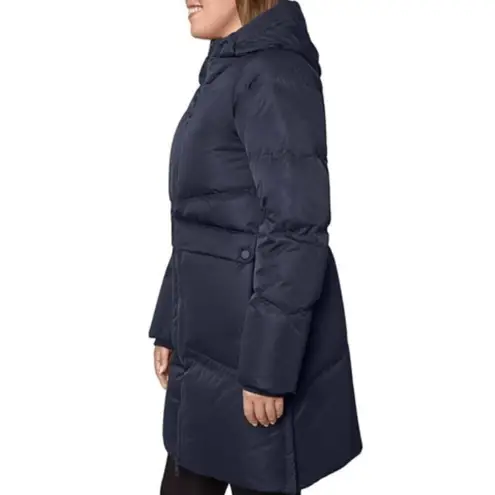 Mondetta Outdoor Project Mid-Length Down Puffer Hooded Jacket Blue Women Small