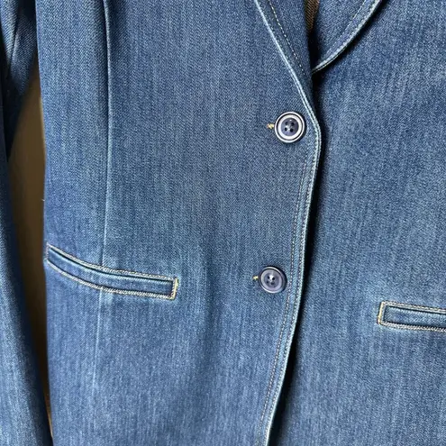 LEVEL 99 Coco Denim Stretch Blazer Jean Jacket Size Small Blue
