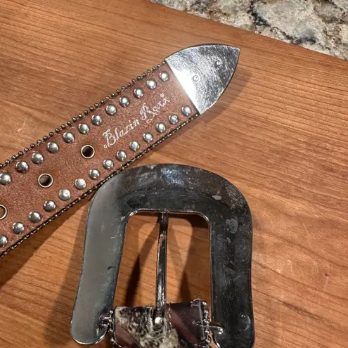 Blazin Roxx Rhinestone Belt Size Medium Camo Bling Mossy Oak Scalloped Sz M