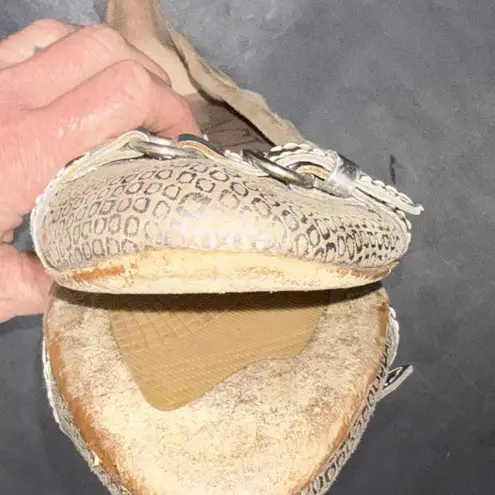 AGL Attilio Giusti Beige Shimmer Bedazzled 90s Y2K Millennial Flats Shoes 7.5 38 Black