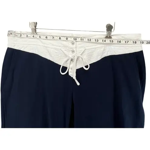 Brooks Brothers Pants Womens XL Blue Drawstring Waist Casual Relaxed Comfort