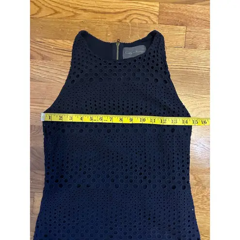 Sunday in Brooklyn Anthropologie Navy Blue Eyelet Mini Shift Dress Womens XS