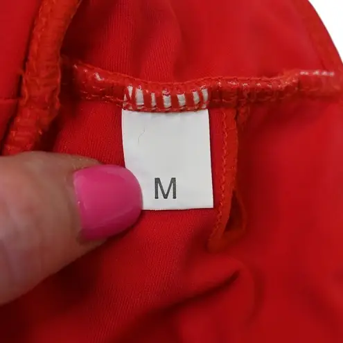 Boutique Womens One Shoulder Two Piece Red Bikini Swimsuit