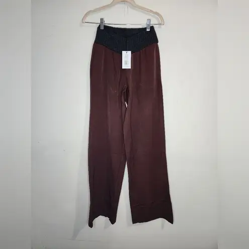 We Wore What NEW Suiting Twill Low Rise Pull On Women XS Wide Leg V Waist Pants