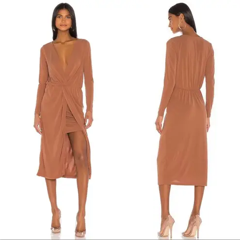 L'Academie The Judy Midi Dress in Terracotta Size: Small