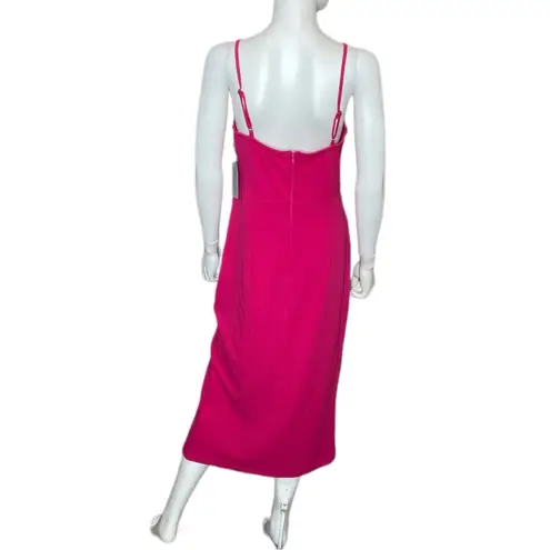 MELLODAY Techno Crepe Square Neck Dress Viva Magenta Women’s Sz M