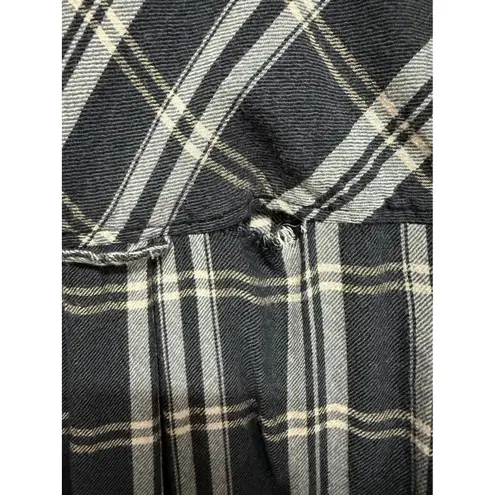 Pilcro Anthropologie Ruffle Front Plaid Button Up Womens Size XS Blue - Image 7