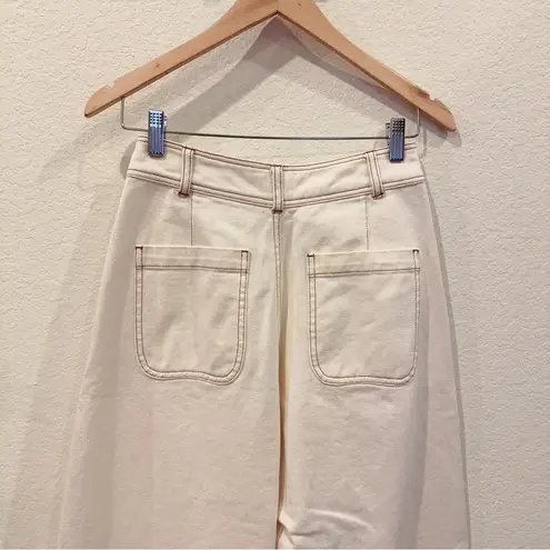 Magali Pascal High Rise Mom Tapered Leg Jeans EMMANUELLE Ecru Size Small NWOT White