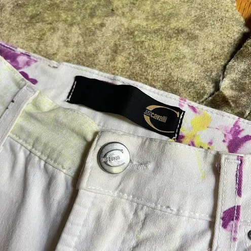 Roberto Cavalli Printed Floral Denim Flares