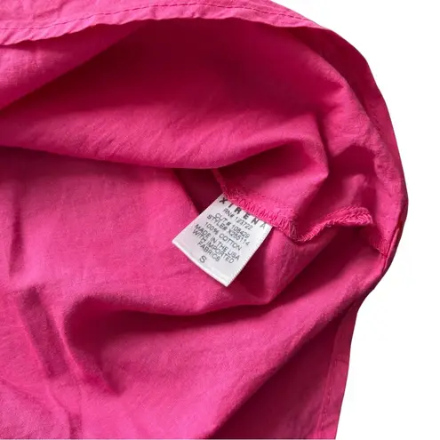 Xirena Channing Short Sleeve Button Down Cotton Poplin Shirt Pink Plum Classic