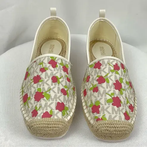 Michael Kors  Lenny Espadrille Slip On Shoes Sz 7.5 M New Rose & Signature Flats