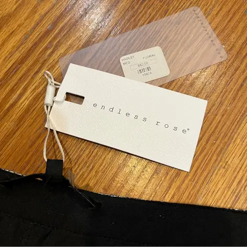 Endless Rose NWT Hadley Floral Embroidered High Rise Tweed Fringe Shorts Med