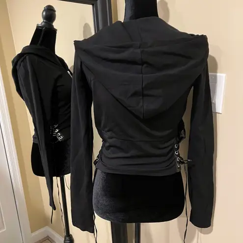 Hoodie Jacket Sweater Sweatshirt Blouse Top Tee Short Cardigan Blazer Black Size M