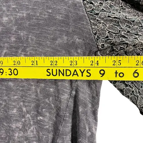 Gimmicks by BKE BKE Gimmicks FAB! Embroidered Mesh Boho Open Tie Festive Top in Gray L With Tags