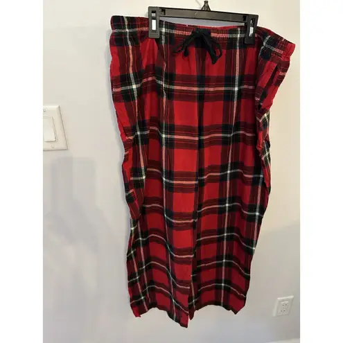 Stars Above Perfect Flannel Pajama Set Red Plaid Women's XXL Cabin Holiday Xmas