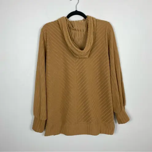 Nine West  Fuzzy Tan Ribbed Hoodie