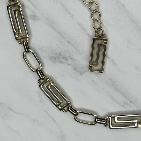 Greek Key Gold Tone Chain Belt One Size (OS) Adjustable Hook Closure ✨