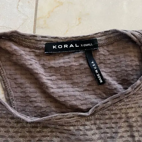 Koral  Brown Metallic Loose Fitting Tank Sz XS