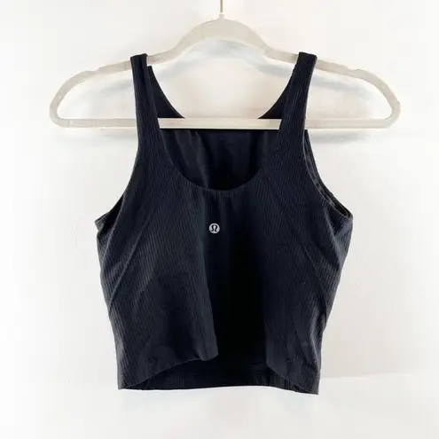 Lululemon  Align Ribbed High-Neck Tank Built In Shelf Bra Removable Cups Black 6