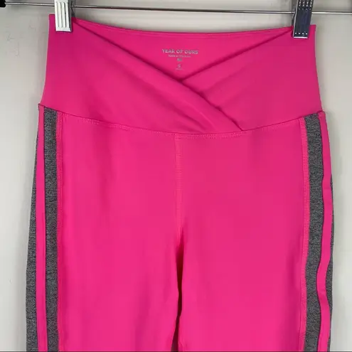 Revolve Year of Ours Workout Set Sports Bra Crossover Leggings Pink Sz Small