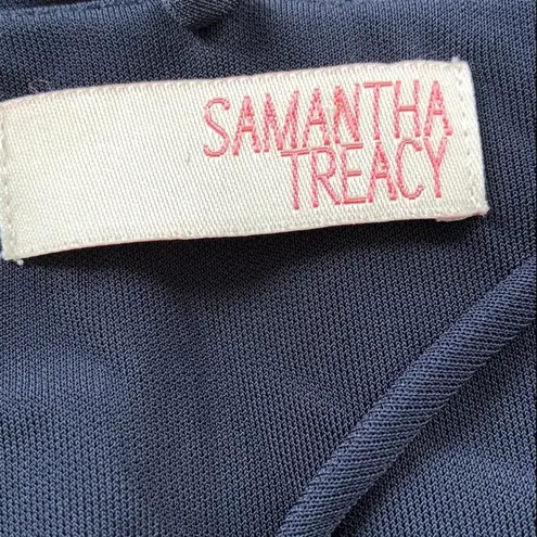 Samantha Treacy Long Sleeve Bubble Hem Dress Navy Size 6 Party Wedding Guest Blue