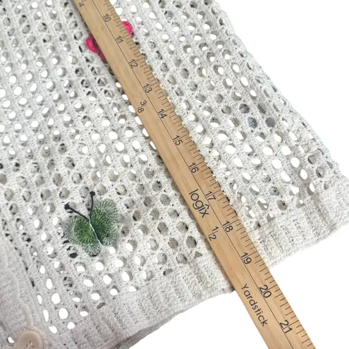 Rebellion Butterfly Crochet Open Knit Cardigan Size M Fairy BOHO Hippie Festival