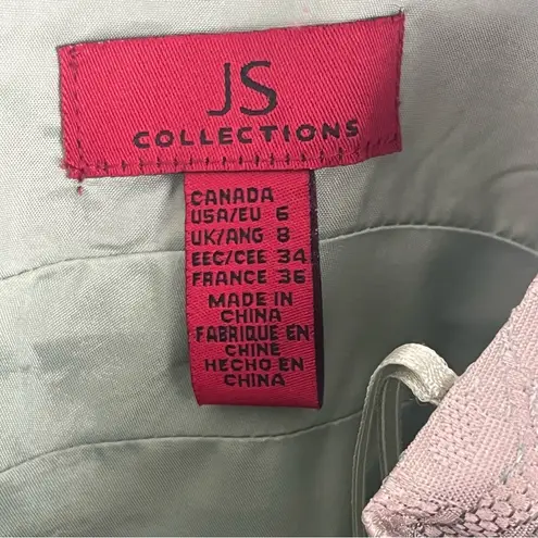 JS Collections Green Metallic Lined Shift Dress With Cropped Jacket, Size 6