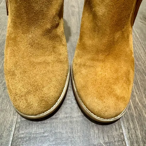 Crown Vintage Suede Ankle Boots Women’s Size 10M Brown Tassel Pull