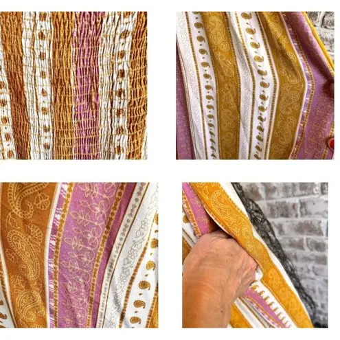 Peach Love California Jumpsuit Large Romper Strapless Smock Wide Legs H…