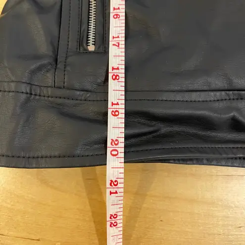 Thread & Supply Womens Black Faux Leather Moto Motorcycle Biker Jacket Small S