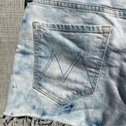 MOTHER Superior The Tomcat Kick Fray Denim Shorts In A Tizzy Size 29 Acid Wash